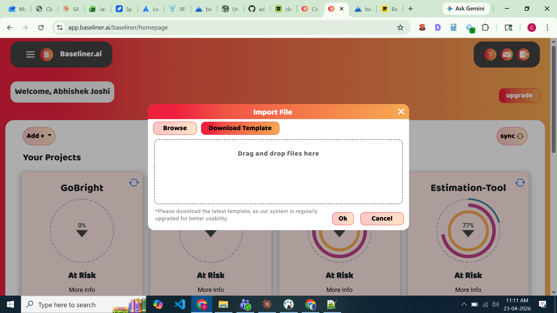 Open Import Popup